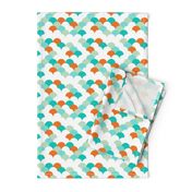 Abstract trend design shell scallop bubble print orange blue boys