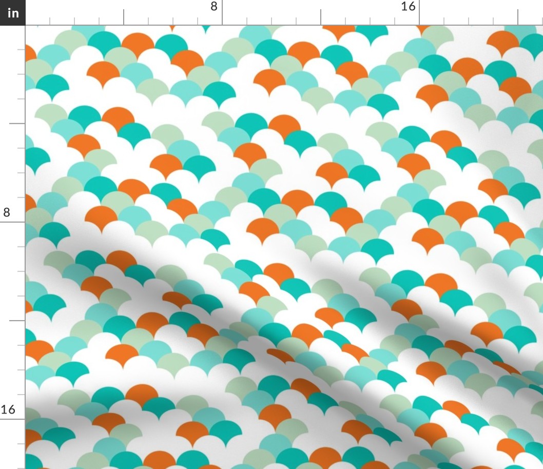 Abstract trend design shell scallop bubble print orange blue boys