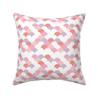 Abstract trend summer design shell scallop bubble print pastel pink peach lilac girls