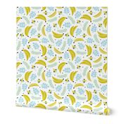 Summer banana jungle tropical flowers hawaii kids print boys