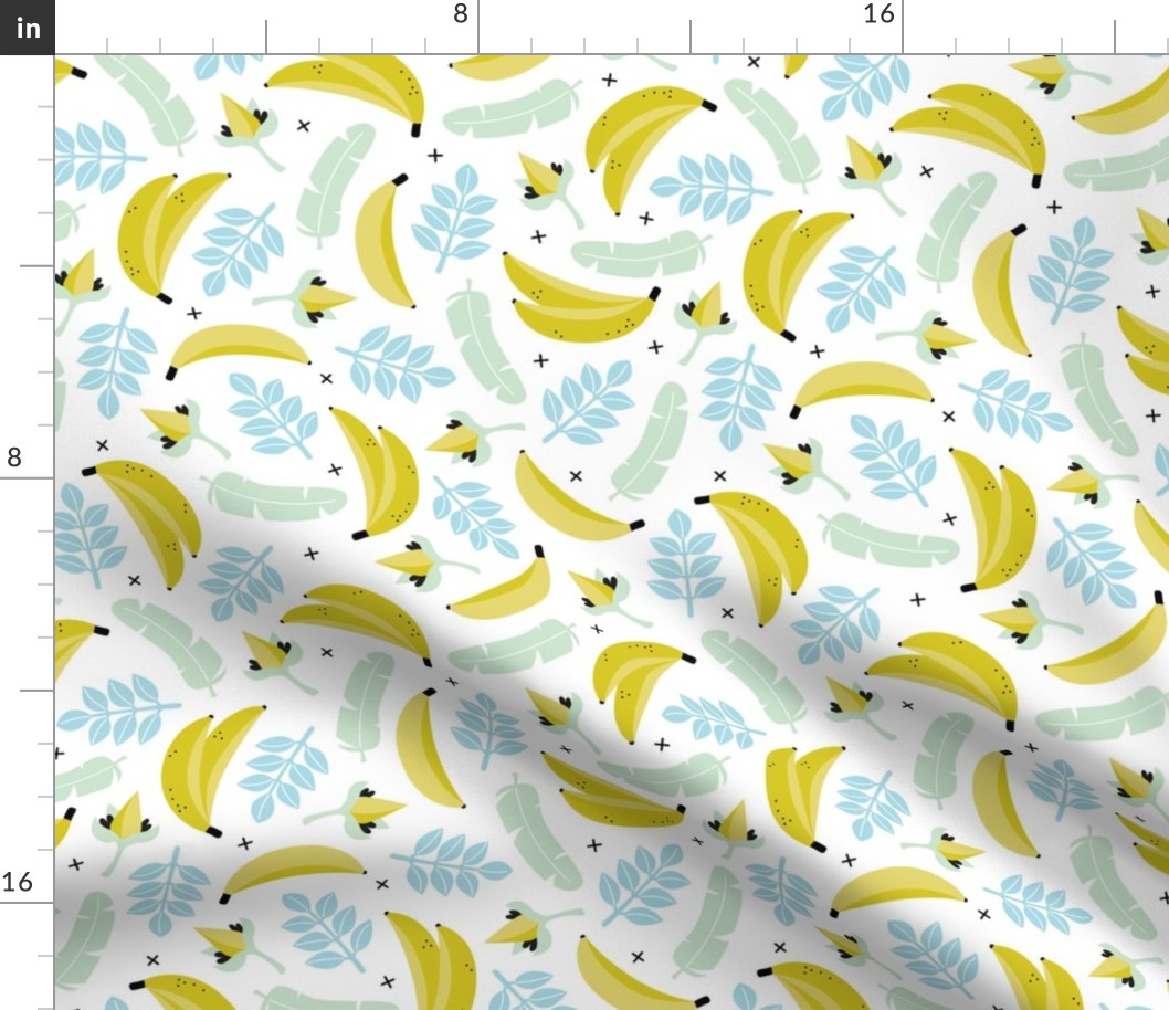 Summer banana jungle tropical flowers hawaii kids print boys