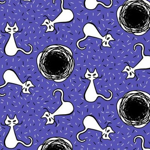 White cats and black holes blue-purple