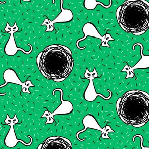 White cats and black holes - green