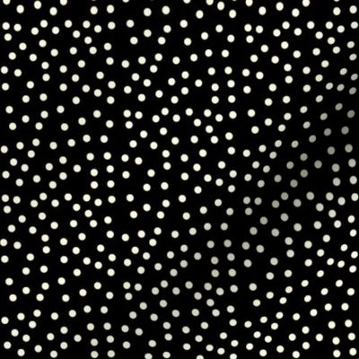 Twinkling Creamy Dots on Deep Black - Medium Scale