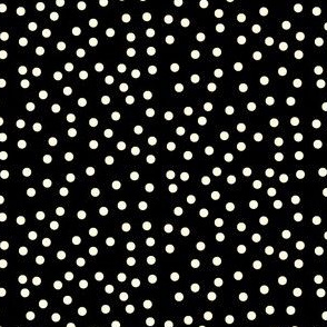 Twinkling Creamy Dots on Deep Black - Medium Scale