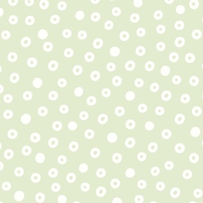 Cream Dots On Green (Medium)