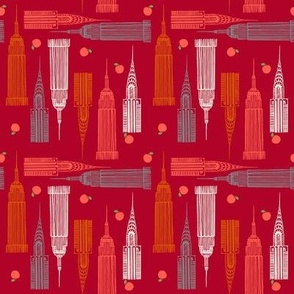 Skyscrapers in red