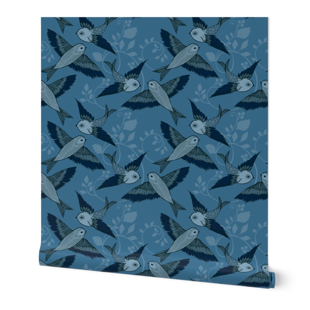 Light Sea Blue Birds-medium