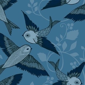 Light Sea Blue Birds-medium