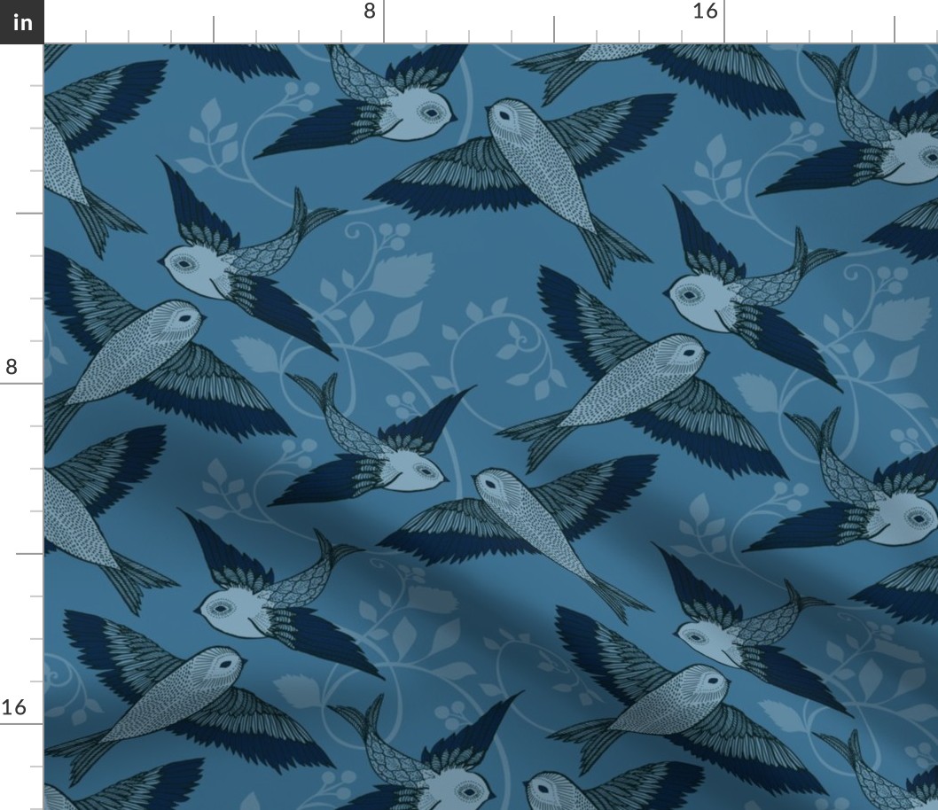 Light Sea Blue Birds-medium