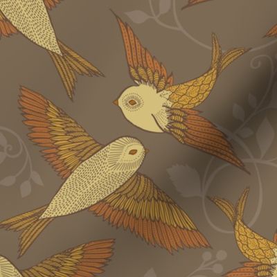 Golden Grey Birds-medium