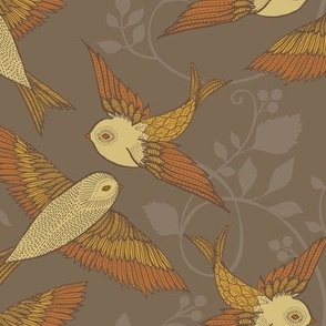 Golden Grey Birds-medium