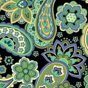 Green Paisley Swirl