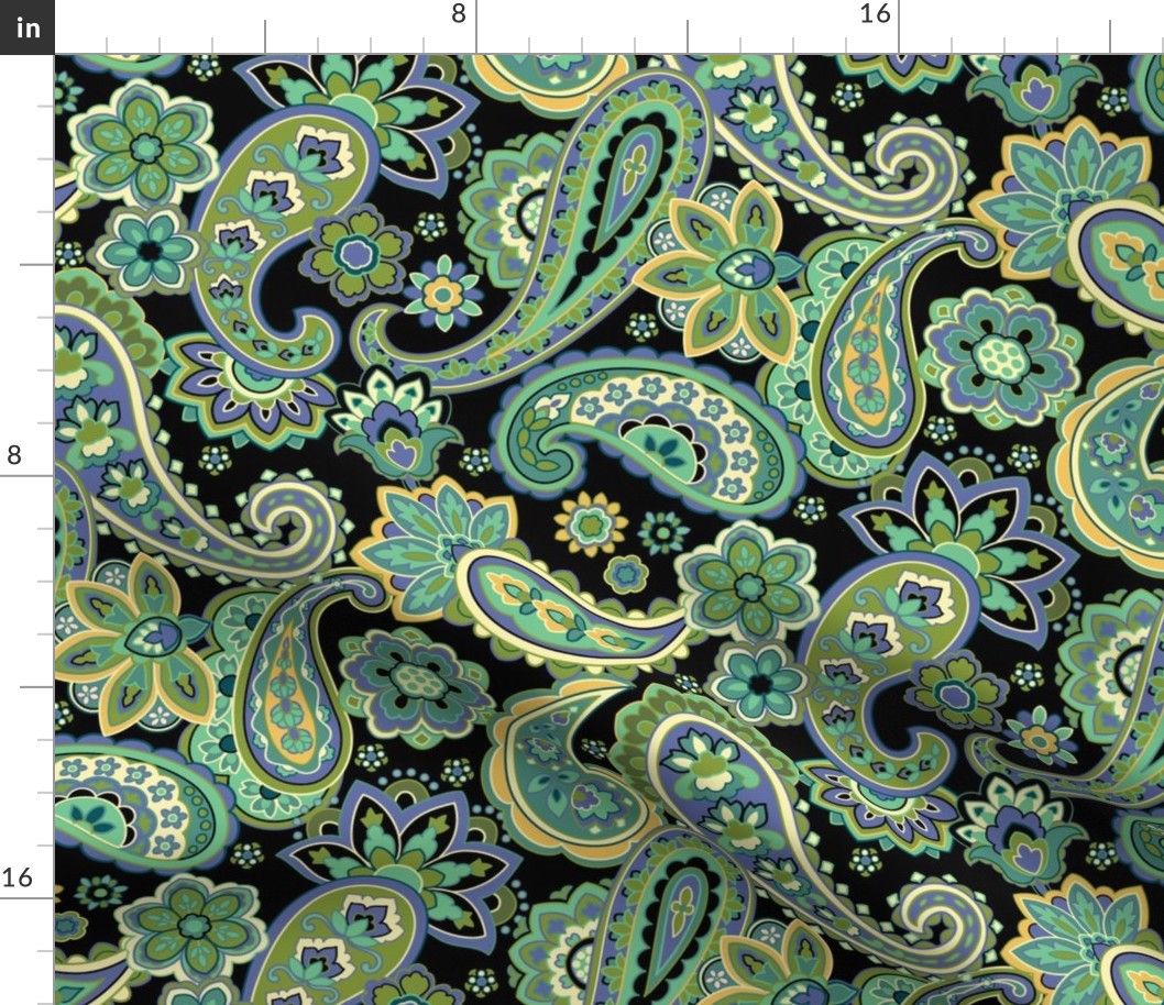 Green Paisley Swirl