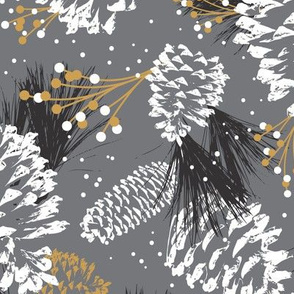 Festive Forest - Gray Large Scale