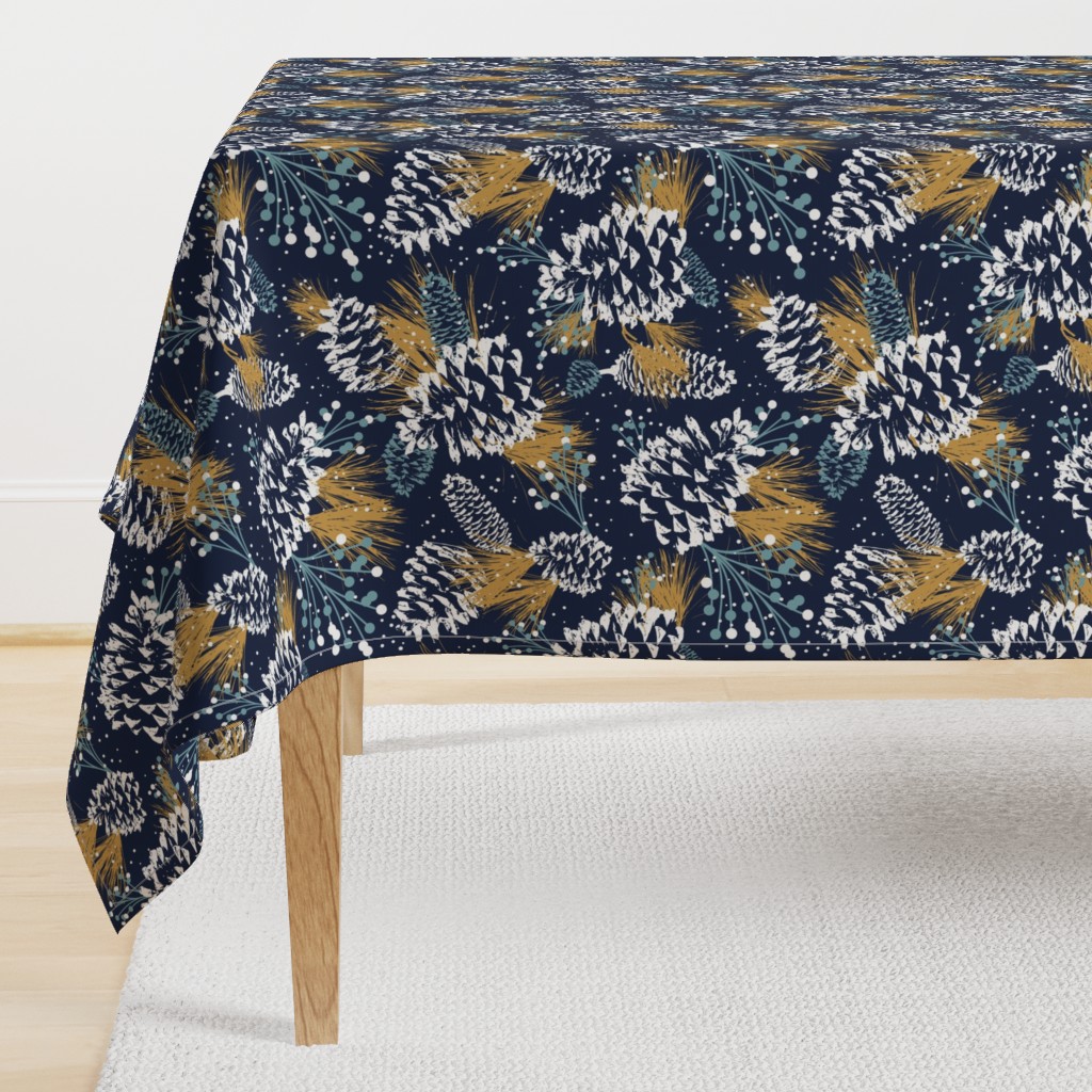 Festive Forest - Navy Large Scale