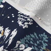 Festive Forest - Navy Large Scale