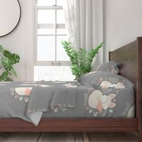 Sleeping Fox - grey panel - HORIZONTAL