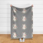 Sleeping Fox - grey panel - HORIZONTAL