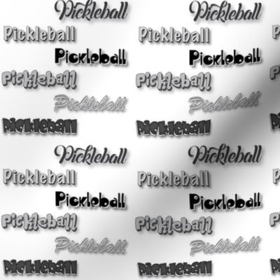 Pickleball Multi-Font BW