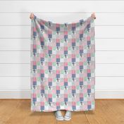 3 inch Hot Air Balloon//oh the places you'll go - wholecloth cheater quilt - rotated