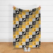 Football//Hustle Hit Never Quit Steelers - Wholecloth Cheater Quilt