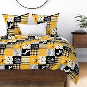 Football//Hustle Hit Never Quit Steelers - Wholecloth Cheater Quilt