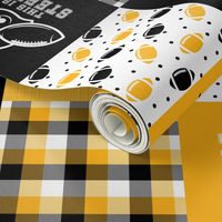 Football//Hustle Hit Never Quit Steelers - Wholecloth Cheater Quilt - Rotated