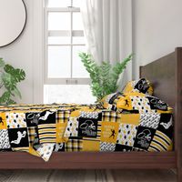 Football//Hustle Hit Never Quit Steelers - Wholecloth Cheater Quilt - Rotated