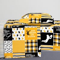 Football//Hustle Hit Never Quit Steelers - Wholecloth Cheater Quilt - Rotated