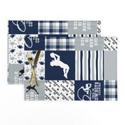 Football//Hustle Hit Never Quit - Cowboys - Wholecloth Cheater Quilt - Rotated