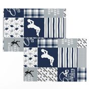 Football//Hustle Hit Never Quit - Cowboys - Wholecloth Cheater Quilt - Rotated