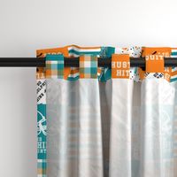 Football//Hustle Hit Never Quit Dolphins - Wholecloth Cheater Quilt 