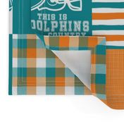 Football//Hustle Hit Never Quit Dolphins - Wholecloth Cheater Quilt 