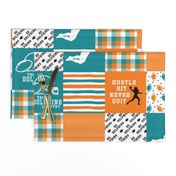 Football//Hustle Hit Never Quit Dolphins - Wholecloth Cheater Quilt 