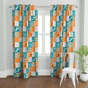 Football//Hustle Hit Never Quit Dolphins - Wholecloth Cheater Quilt 