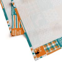 Football//Hustle Hit Never Quit Dolphins - wholecloth cheater quilt - rotated