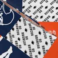 Football//Hustle Hit Never Quit Broncos - Wholecloth Cheater Quilt - Rotated