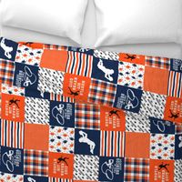 Football//Hustle Hit Never Quit Broncos - Wholecloth Cheater Quilt - Rotated