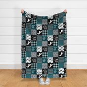 Football//Hustle Hit Never Quit - Eagles - Wholecloth Cheater Quilt