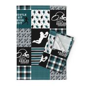 Football//Hustle Hit Never Quit - Eagles - Wholecloth Cheater Quilt