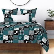 Football//Hustle Hit Never Quit - Eagles - Wholecloth Cheater Quilt