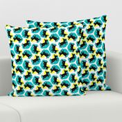 1950's Style Scottie Dog in Yellow and Turquoise