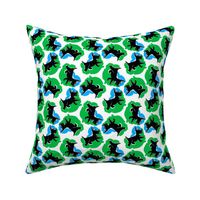 1950's Style Scottie Dog in Blue and Green