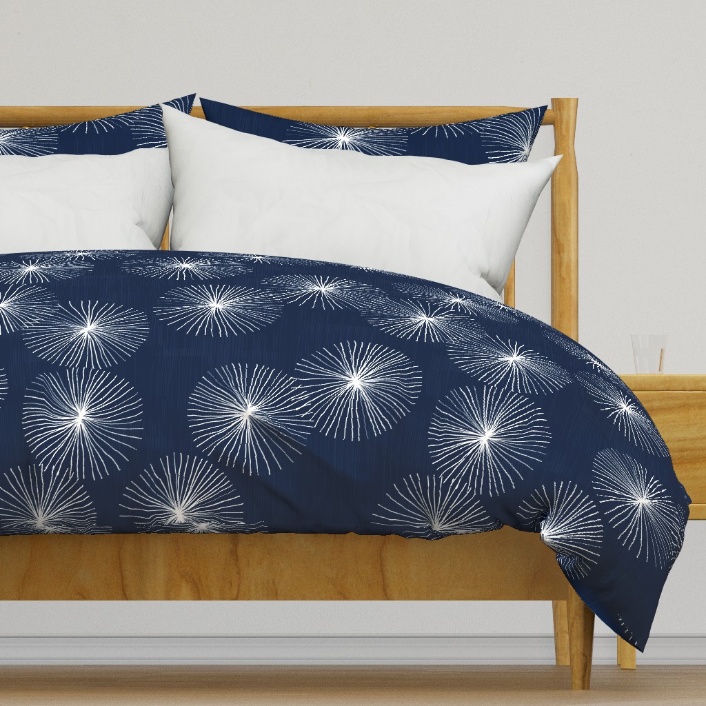 Dandelions Navy & White by Friztin