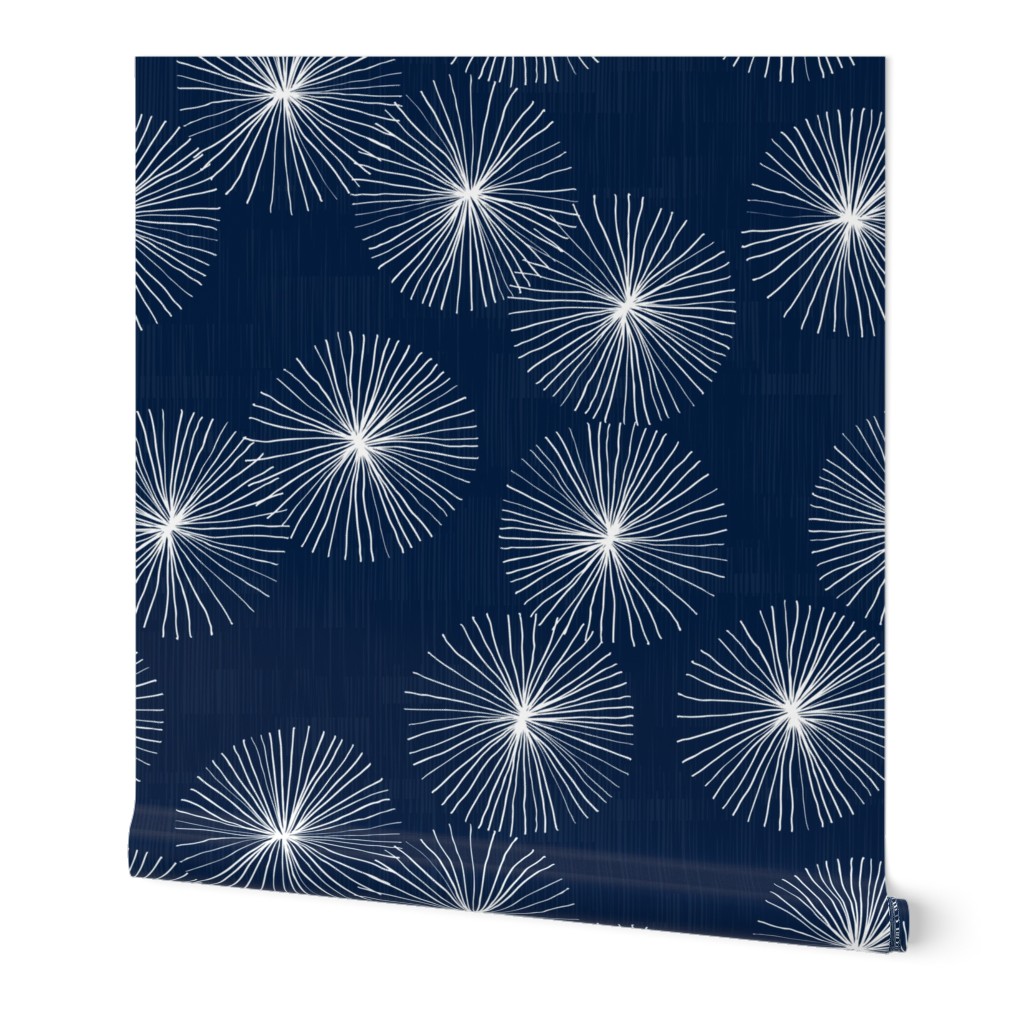 Dandelions Navy & White by Friztin