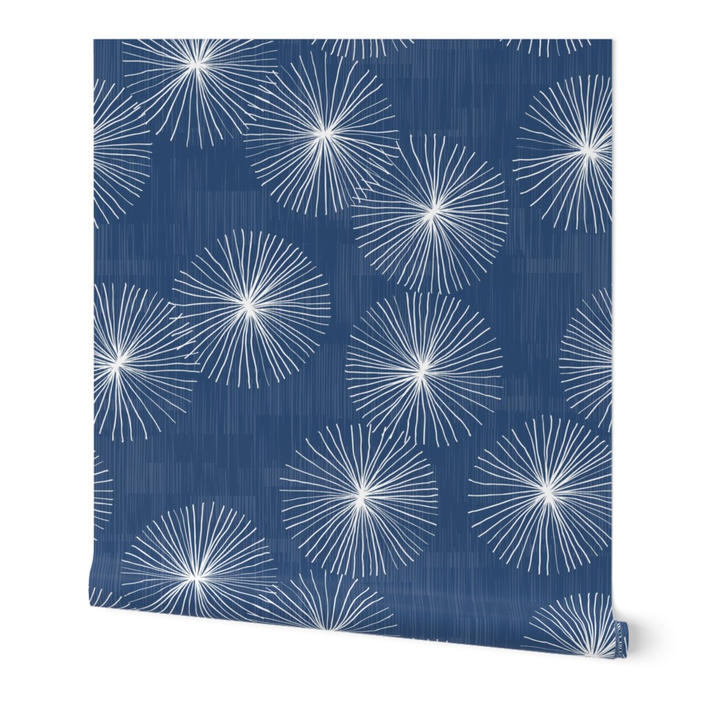 Dandelions M+M Navy Blue by Friztin