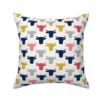 Cow Heads - Pink, Gold, Navy, H  White