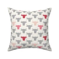 Cow Heads - Pink, Grey, H White