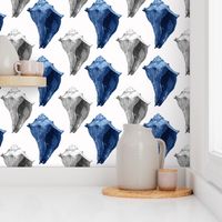 Conch Shells in Gray, White & Blue